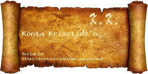 Konta Krisztián névjegykártya