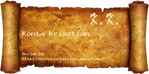 Konta Krisztián névjegykártya